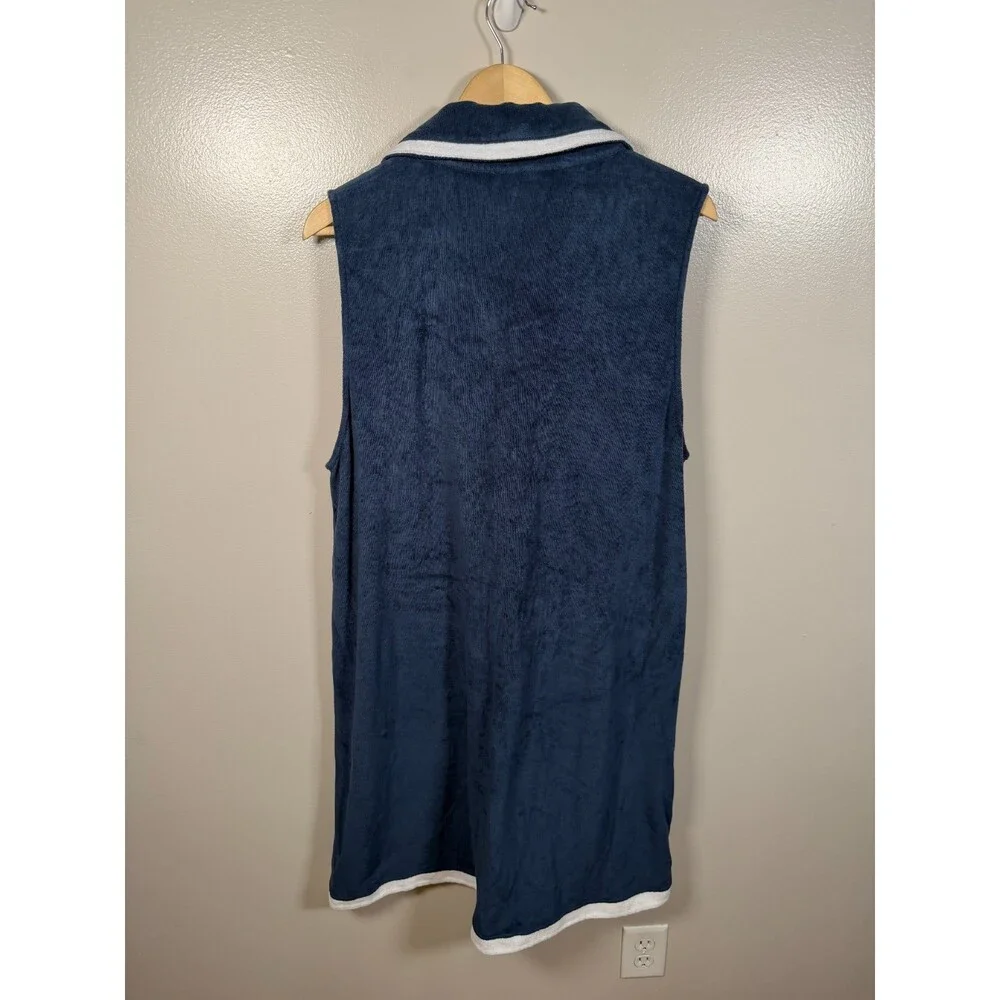 Atlantic-Pacific x LAKE Darcy Terry Dress Size XXL Navy Blue Vacation Resort